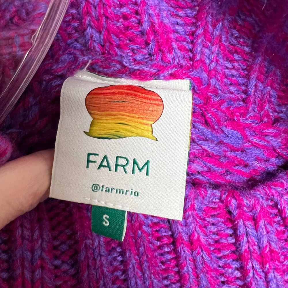 FARM Rio Multicolored Yarn Sweater S - Picture 3 of 7